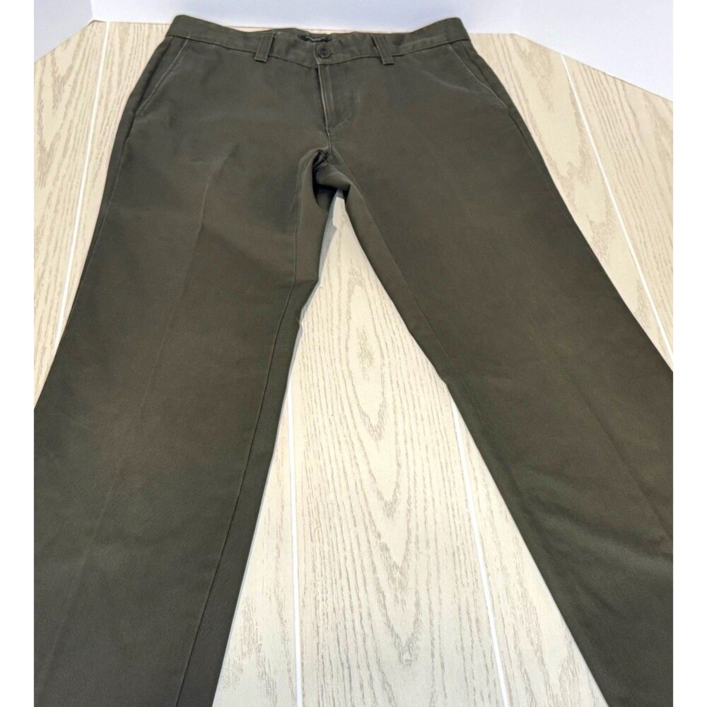 Eddie Bauer Men's Classic Fit Chino Pants 33W 36L Green Twill Cotton Wrinkle Res